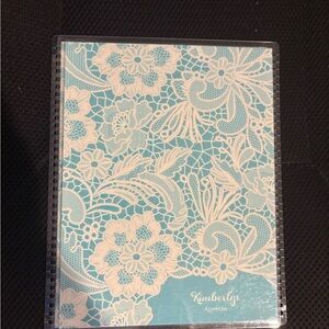 Erin Condren Turquoise Blue and White Floral Agenda Cover